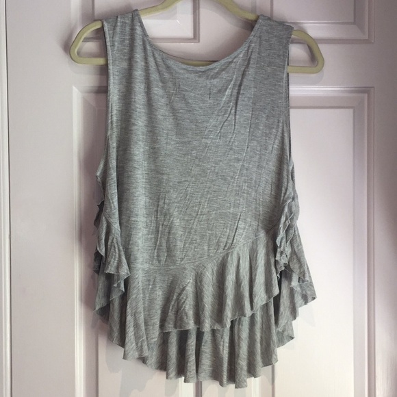 Free People Uptown Ruffled Tank Gray Size XS - Picture 3 of 8